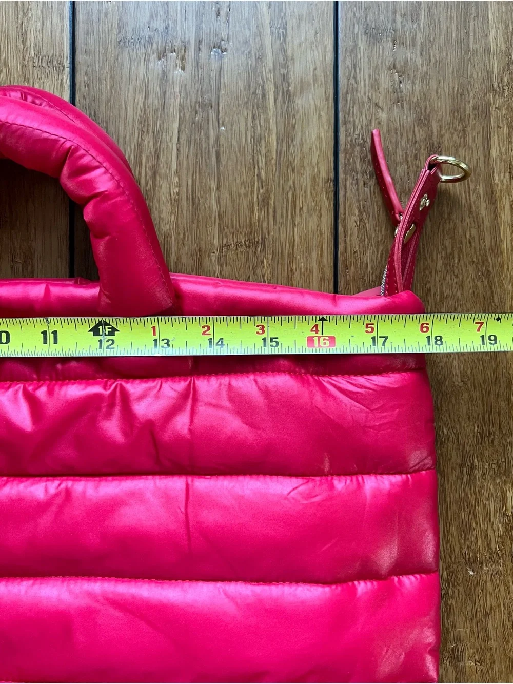 Estee Lauder Hot Pink Quilted Puffer Shoulder Tote with Detachable Strap